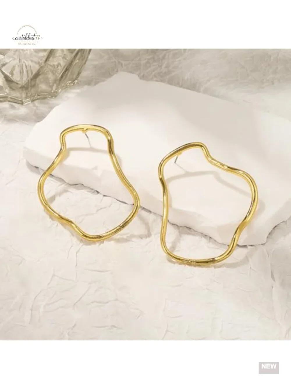 Exaggerated Large Irregular Dangle Geometric Metal Earrings Statement Hanging